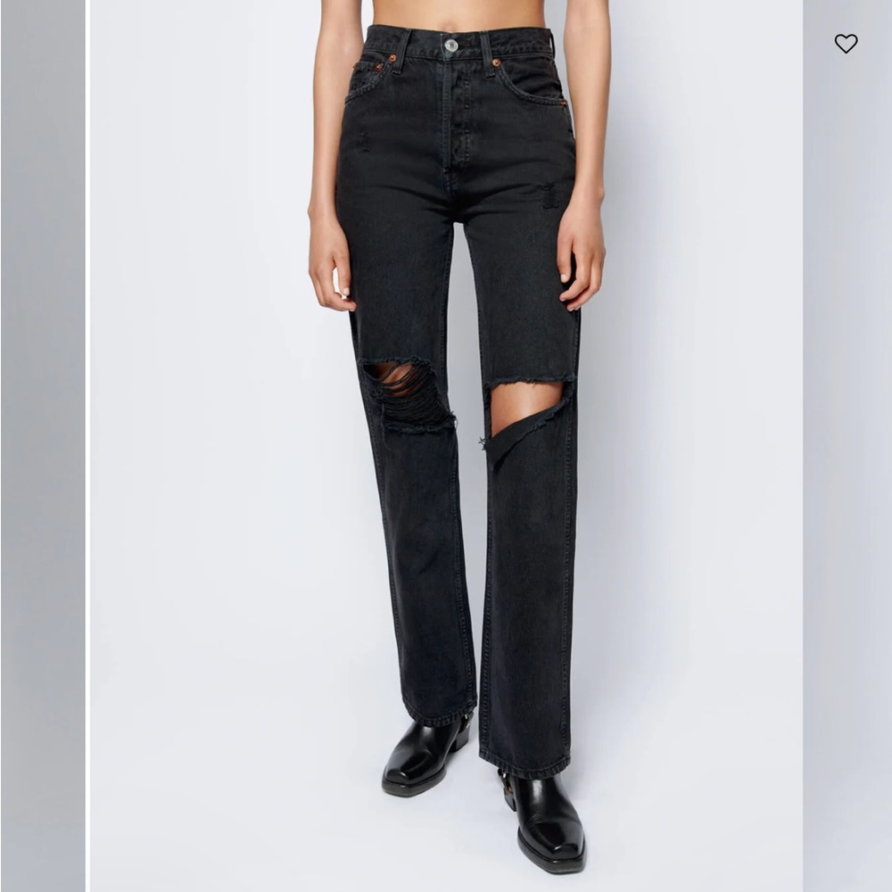 Re/done black 90s loose rippedjeans